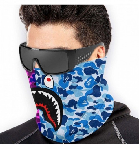 Balaclavas Bape Shark Half Blue Camo Neck Gaiter Warmer Windproof Mask Dust Face Clothing Free UV Face Mask - CF1970EA2Y0 $18.50