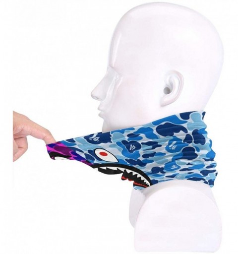 Balaclavas Bape Shark Half Blue Camo Neck Gaiter Warmer Windproof Mask Dust Face Clothing Free UV Face Mask - CF1970EA2Y0 $18.50