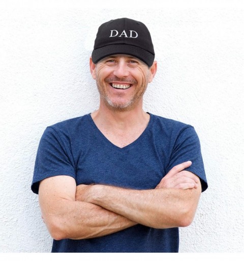 Baseball Caps Embroidered Mom and Dad Hat Washed Cotton Baseball Cap - Dad - Black - CS18Q2977O3 $15.05