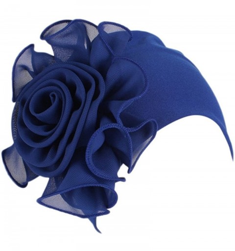 Skullies & Beanies Cancer Turbans Twisted Headwear Flowers - Dark Blue - C518XW256XC $9.95