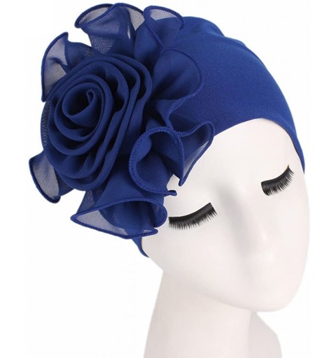 Skullies & Beanies Cancer Turbans Twisted Headwear Flowers - Dark Blue - C518XW256XC $9.95