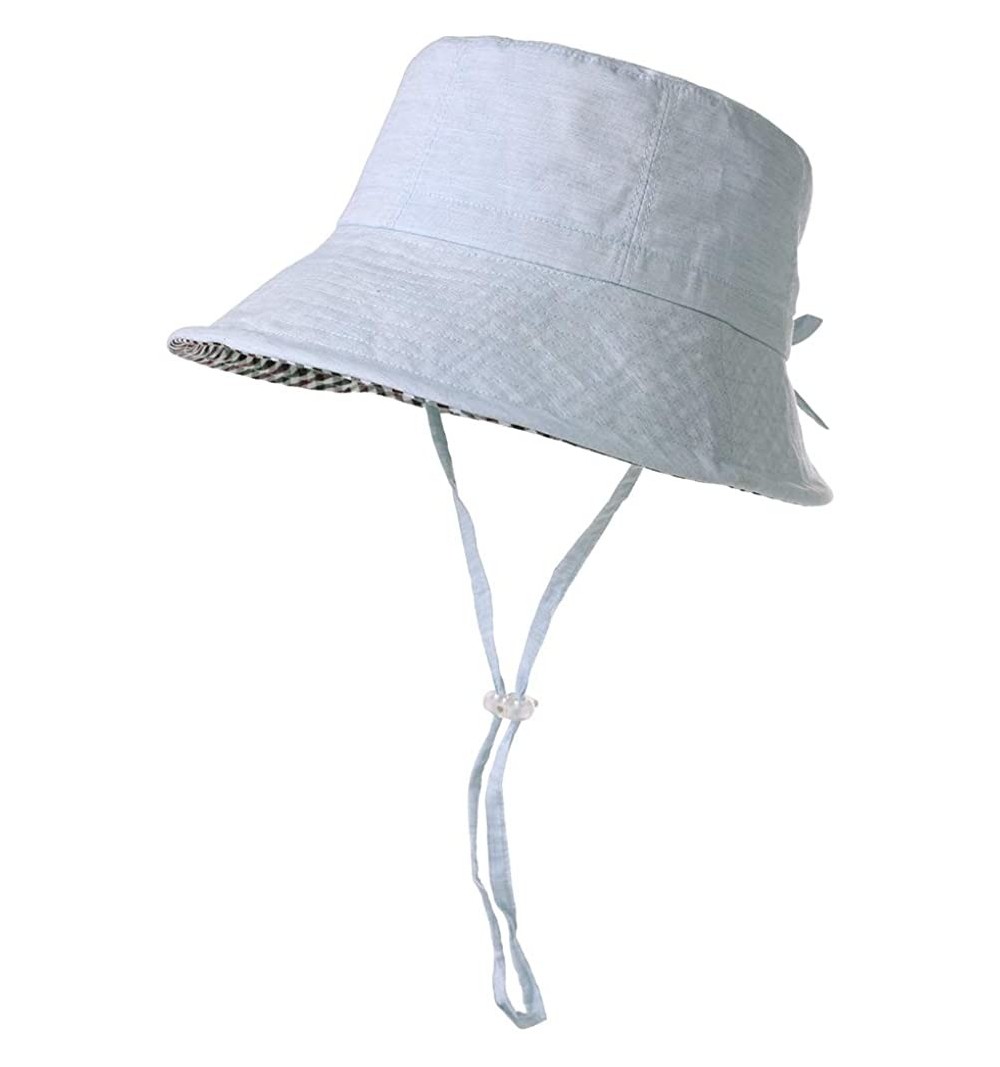 Bucket Hats Packable Bucket for Women Men with String Sun Hat SPF 50 Fishing Summer Beach Travel Cap 56-60cm - Blue_99004 - C...