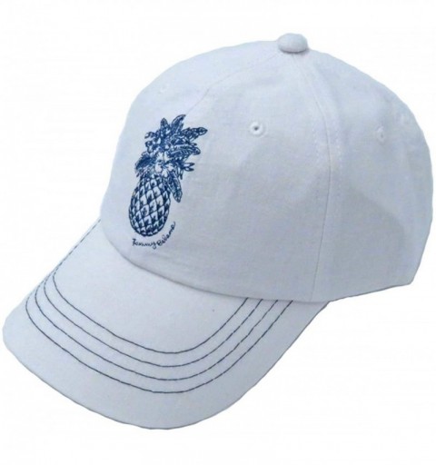 Baseball Caps Men's Pineapple White Linen Blend Ball Cap - CN18KAHEGXL $34.42