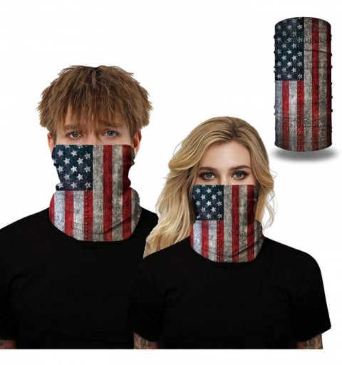 Balaclavas Stripes USA Flag Print Balaclava and Cool Skull Stars for Men Women Dust Wind Mask Neck Gaiter - American Flag - C...
