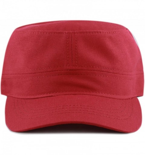 Baseball Caps Made in USA Cotton Twill Military Caps Cadet Army Caps - Red - CA18CZOT0AL $8.61