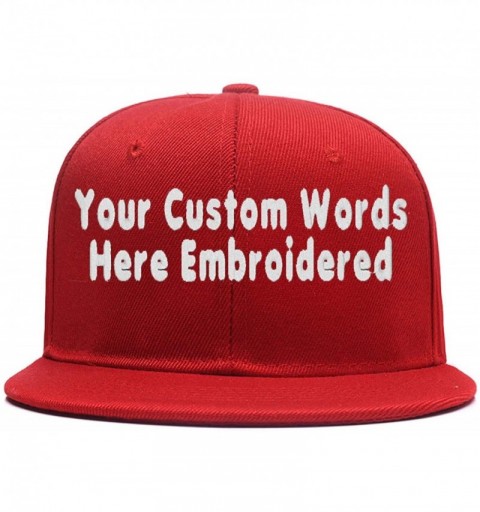 Baseball Caps Hip Hop Snapback Casquette-Embroidered.Custom Flat Bill Dance Plain Baseball Dad Hats - Red - CF18HK6NO68 $16.98