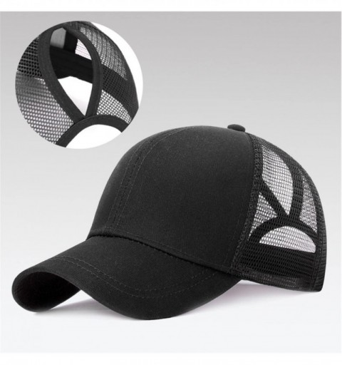 Baseball Caps Custom Hats-Fashion Ponytail Hat for Women Men Funny Messy Buns Mesh Trucker Baseball Hats Snapback Visors - CK...