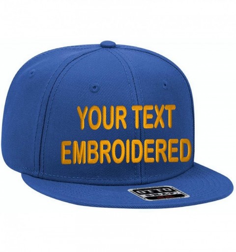 Baseball Caps Custom Snapback Hat Otto Embroidered Your Own Text Flatbill Bill Snapback - Royal Blue - CW187D7T0ZO $28.91