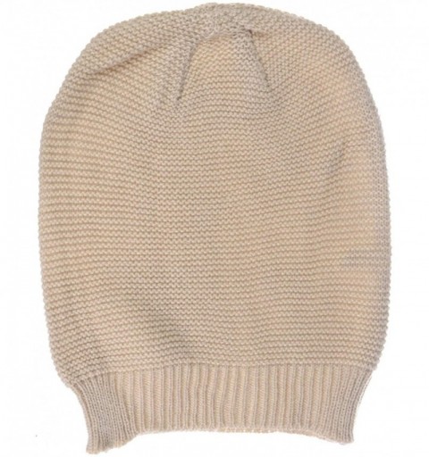 Skullies & Beanies Unisex Striped Knit Slouchy Beanie Hat Lightweight Soft Fashion Cap - 5014beige - CP198996SN7 $17.72