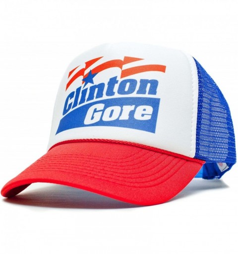 Baseball Caps Unisex-Adult Trucker Hat -One-Size Curved Bill Truckers - Clinton_gore_ryl_red_curv - C81256M6CI7 $10.54