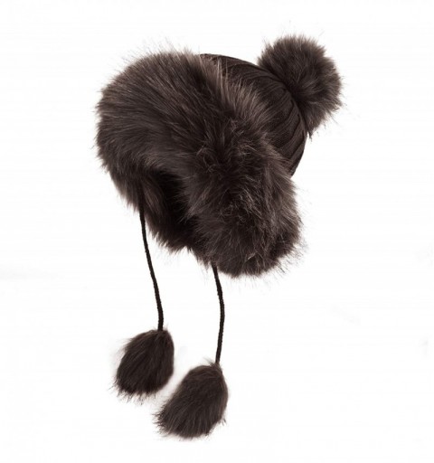 Skullies & Beanies Cute Warm Plush Fluffy Faux Fur Hood Hat Spirit Ears Wolf Bear Cat Costume Hat - Brown 2 - C818AOQS0LZ $16.43
