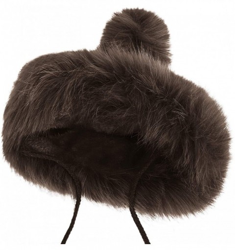 Skullies & Beanies Cute Warm Plush Fluffy Faux Fur Hood Hat Spirit Ears Wolf Bear Cat Costume Hat - Brown 2 - C818AOQS0LZ $16.43