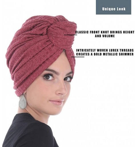 Headbands Turban Headwraps for Women with African Knot & Woven Lurex Thread for Extra Glimmer and Comfort for Cancer - CE193T...