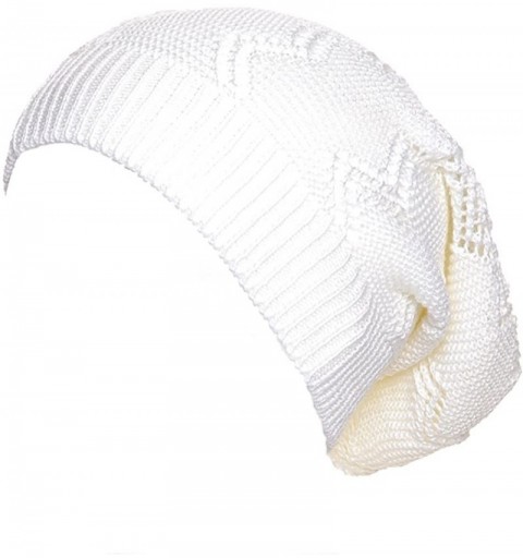 Skullies & Beanies Crochet Knit Beanie for Women Men Teens Colorful Slouchy Fashion Accessory - Ivory - C0182WWKIWG $10.12