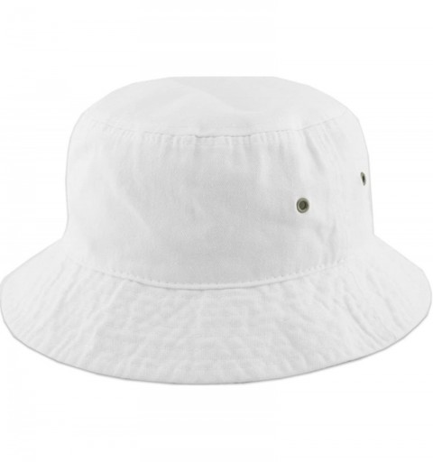 Bucket Hats Unisex Washed Cotton Bucket Hat Summer Outdoor Cap - (1. Bucket Classic) White - C218HA3SQG8 $12.72
