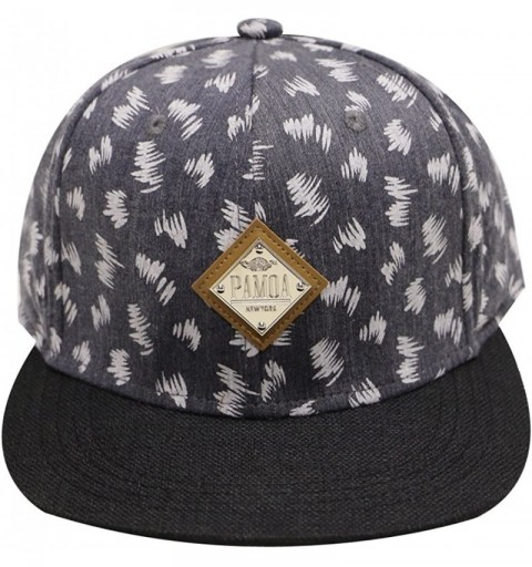 Baseball Caps Pamoa Pmcf540 Grass Pattern Snapback Hats - Black - CZ124DU6KXP $13.93