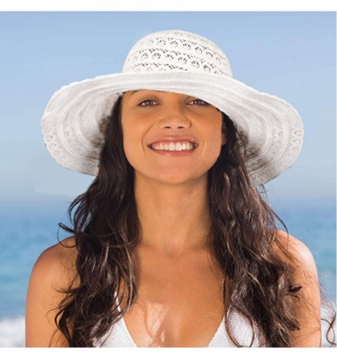 Sun Hats Womens Ladies Packable Adjustable Foldable - White - CB194L3593N $14.22