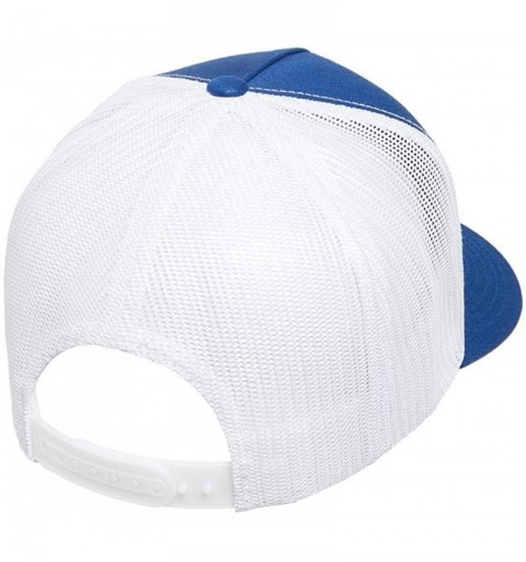 Baseball Caps Yupoong 6006 Flatbill Trucker Mesh Snapback Hat with NoSweat Hat Liner - Royal/White - CT18O8DWWK9 $16.20
