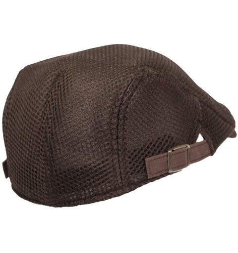 Newsboy Caps Ivy Cap Straw Weave Linen-Like Cotton Cabbie Newsboy Hat MZ30038 - Mesh_brown - CY18W67EZ06 $14.53