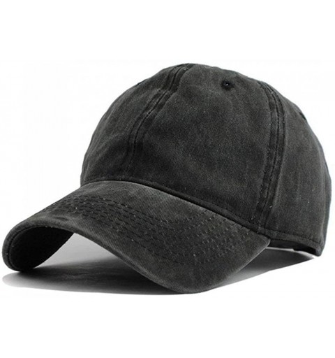 Baseball Caps John Mayer Hats Adjustable Vintage Washed Denim Baseball Cap Casquette - Navy - CK18TS985UX $19.94