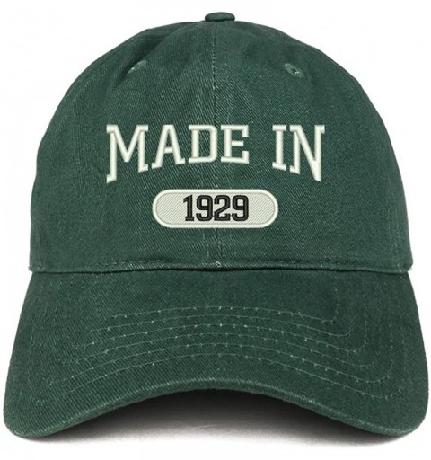Baseball Caps Made in 1929 Embroidered 91st Birthday Brushed Cotton Cap - Hunter - CC18C9HIG35 $15.23