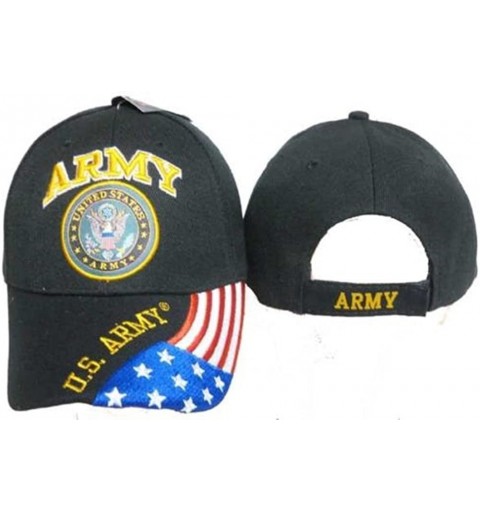 Skullies & Beanies U.S. Army Seal Patriotic USA Flag Black Embroidered Cap Hat Licensed CAP601G - C9189RY2LC5 $8.06