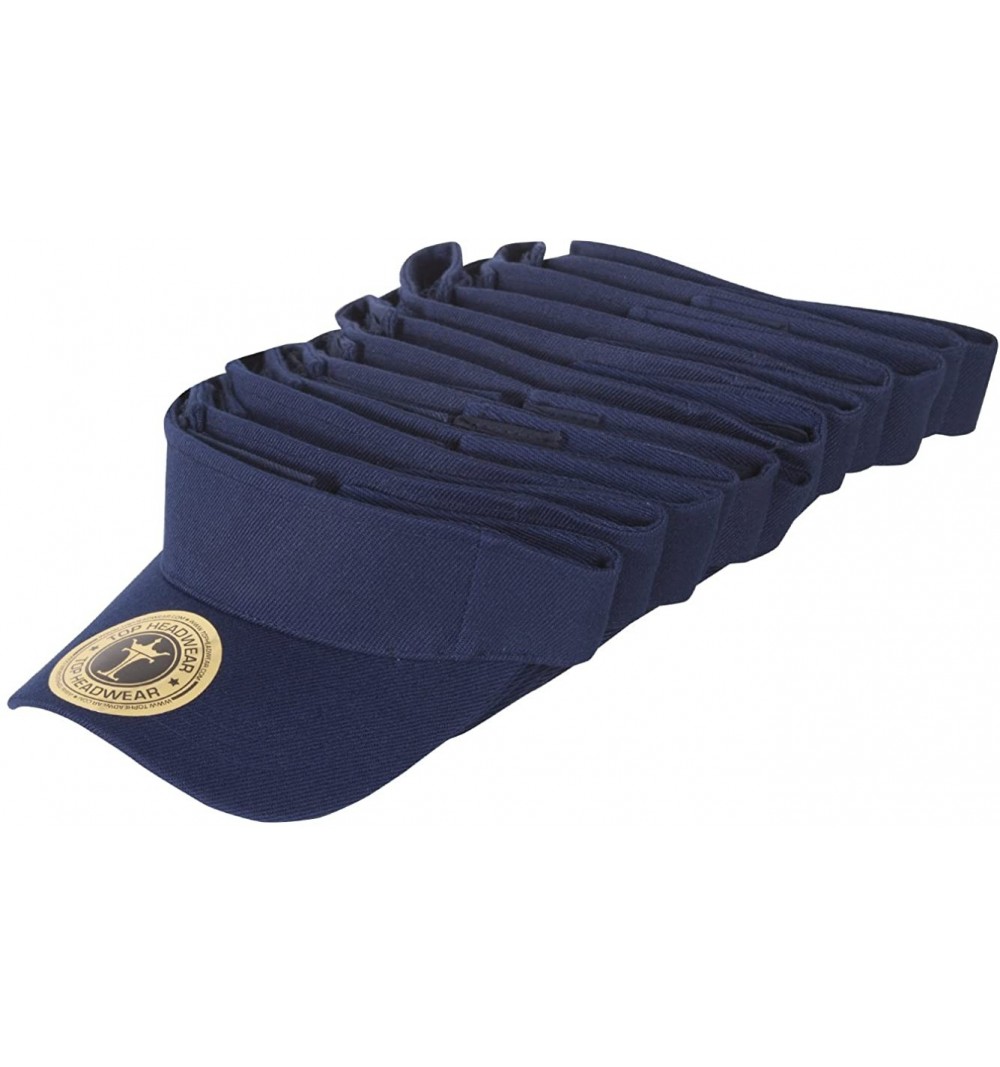 Sun Hats 12 Pack Youth Size Sun Visor - Navy - CZ183K3LTD7 $48.40