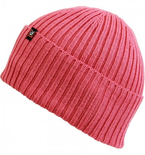 Skullies & Beanies 100% Wool Rib Knit Beanie Hat Cap for Women & Men - Cassis - CT1829Y83RN $21.65
