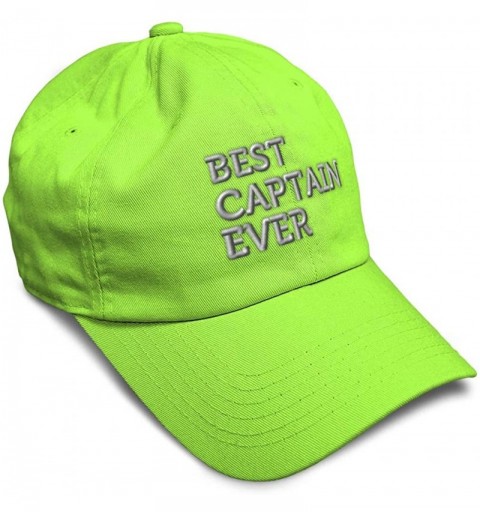 Baseball Caps Custom Soft Baseball Cap Best Captain Ever Embroidery Dad Hats for Men & Women - Lime - C518AAM3X97 $17.44