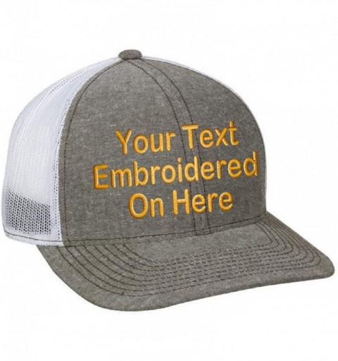 Baseball Caps Custom Trucker Mesh Back Hat Embroidered Your Own Text Curved Bill Outdoorcap - Heathered Brown/White - CY18S9E...