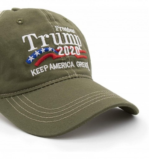Baseball Caps President Trump 2020 Keep America Great Embroidered USA Flag Hat Baseball Trucker Cap - Green - CX18U4C3UGZ $9.55