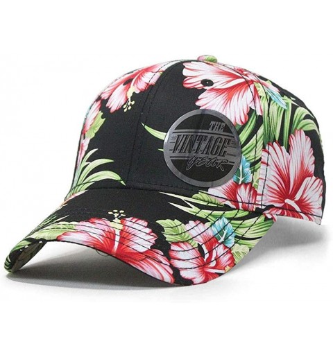 Baseball Caps Premium Floral Hawaiian Cotton Twill Adjustable Snapback Hats Baseball Caps - Hawaiian P - CM12LS517JP $17.45