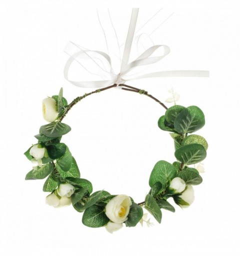 Headbands Eucalyptus Headband Wedding Festivals - G/green leaf white Camellia - CH18UQI0CSC $10.19