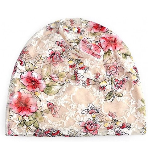 Skullies & Beanies Women Chemo Hat Elegant Floral Lace Turban Chemo Cancer Beanie Cap Sleepping Hat - 11c - CT1855RC7G8 $16.43