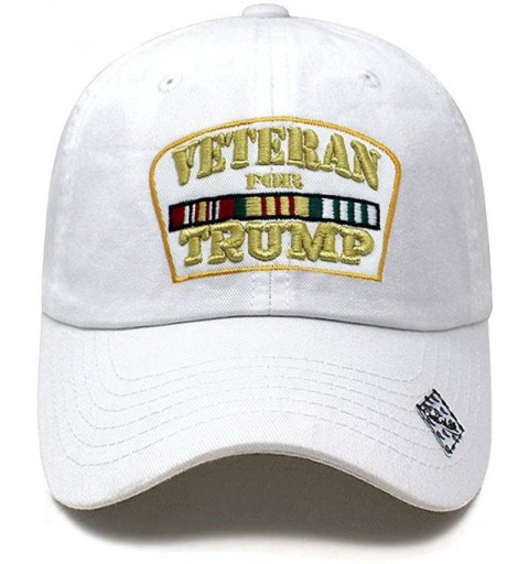 Baseball Caps Veterans for Trump Dad Hat Cotton Ball Cap Baseball Cap Hand Wash PC101 - Pc101 White - C018CIY55KC $13.19