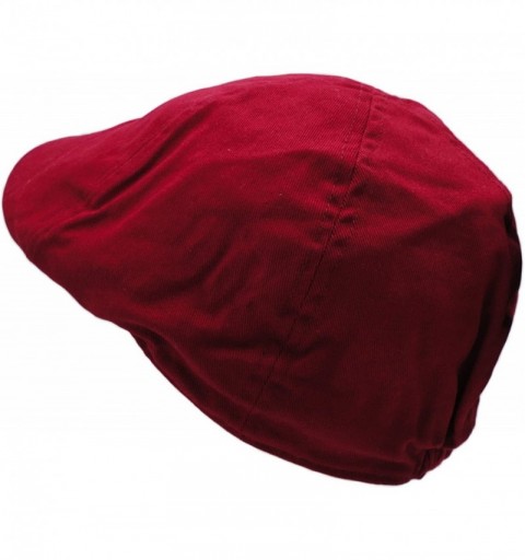 Newsboy Caps Men's Cotton Vibrant Colored Newsboy Cap - Red - CY189ML5HML $12.59