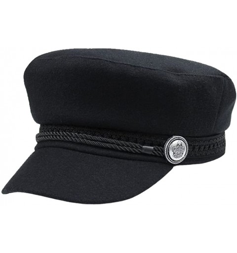 Newsboy Caps Womens Casual Cap Cotton Fisherman Hat Fashion Newsboy Cabbie Cap for Ladies Big Girls(Black) - Black-style 1 - ...