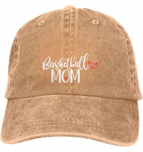 Baseball Caps Basketball Mom Custom Vintage Cute Men & Women Adjustable Denim Dad Hat Cotton Baseball Cap Black - Natural - C...