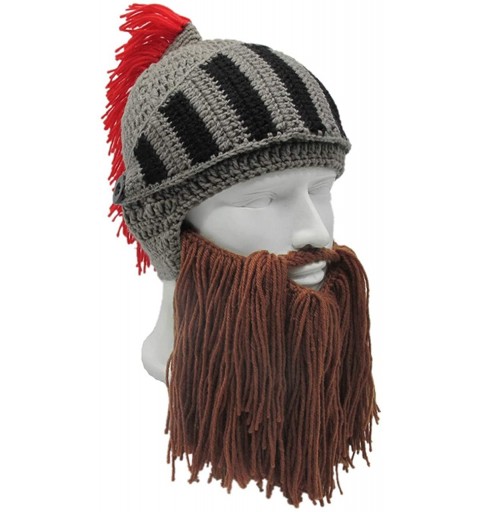 Skullies & Beanies Winter Hats Red Santa Caps Beard Wig Knit Crochet Warm Snow Ski Unisex Lovers Men Women Kid - Visor Beanie...