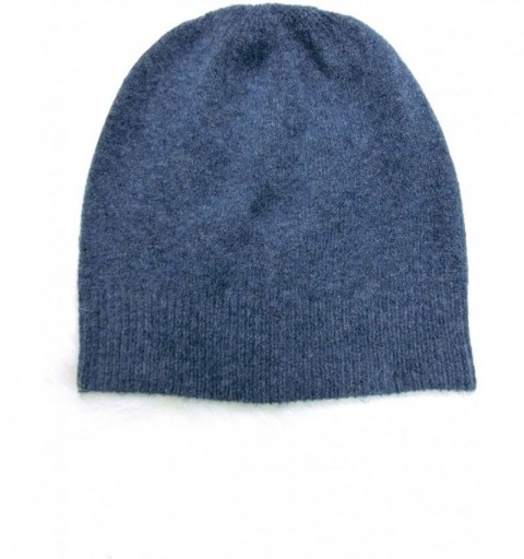 Skullies & Beanies Knitted Warm and Soft Premium Wool Mix Skull Cap Beanie Hat for Men and Women - Blue/Reddish Brown - CJ18M...