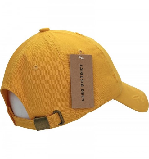 Baseball Caps Dad Hat Baseball Cap Adjustable Distressed Vintage Washed Polo Style Cotton Headwear - Gold - CH18XYIS98M $11.89