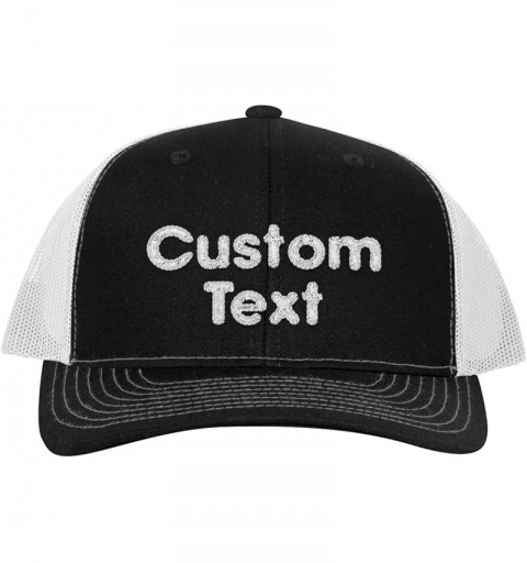 Baseball Caps Custom Embroidered C112 Trucker Hat - Your Text Here - Personalized Text - CP07 - Black \ White - CQ18TWRWU79 $...