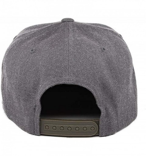 Baseball Caps 'Midnight Patriot' Dark Leather Patch Classic Snapback Hat - One Size Fits All - Charcoal - CI18IGR5802 $45.80