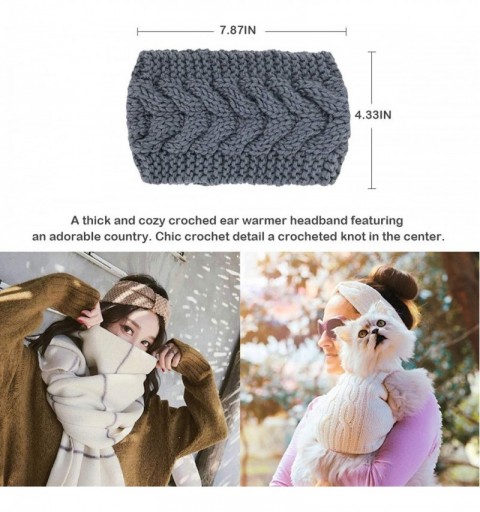Headbands Womens Winter Knitted Headband - Soft Crochet Bow Twist Hair Band Turban Headwrap Hat Cap Ear Warmer - CM18ASINY4H ...
