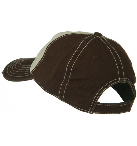 Baseball Caps Superior Garment Washed Cotton Twill Frayed Visor Cap - Brown Khaki Brown - C811918DK3N $8.32