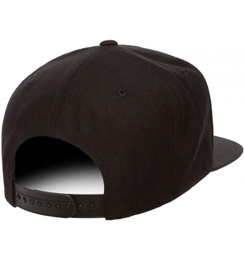 Baseball Caps Yupoong Premium Classic Snapback Hat - Flat Brim- Adjustable Ballcap w/Hat Liner - Black - CY18GYZGDGS $12.82