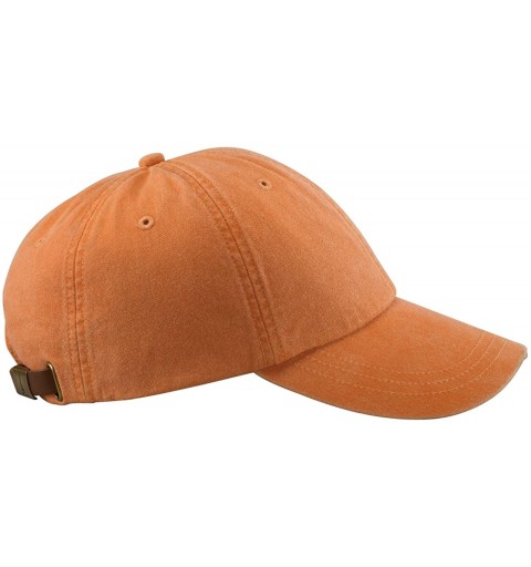 Baseball Caps 6-Panel Low-Profile Washed Pigment-Dyed Cap - Tangerine - C71124FED9Z $7.83