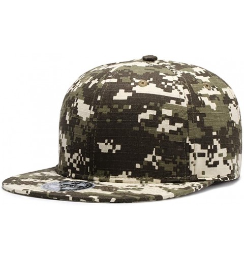 Baseball Caps Unisex Snapback Hats Adjustable USA Army Camouflage Flat Brim Baseball Cap - W121 - CT18R9SUUCI $12.13