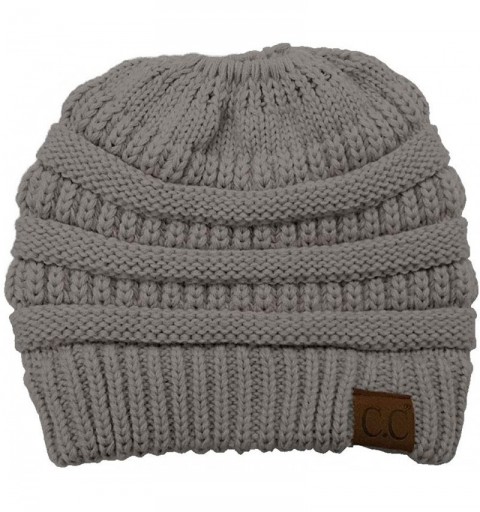 Skullies & Beanies Cable Knit Beanie Messy Bun Ponytail Warm Chunky Hat - Multi 22 - CZ18Y8DTZZK $13.14