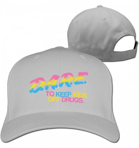 Baseball Caps Dare to Keep Kids Off Drugs Flat-Along Cool Hat - Ash - CH12M8530HV $10.31